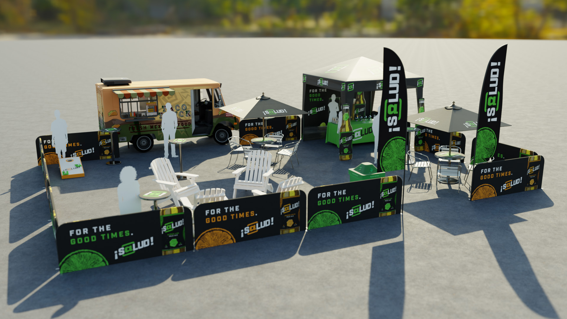 Salud multi-tent outdoor activation