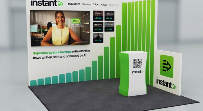 Engaging 3D mockup for expo branding and marketing events.